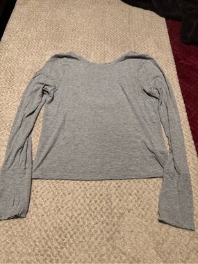 Brand offline Women's Lightweight Ribbed Long-Sleeve Top in Light Gray